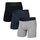 SAXX Boxershorts Droptemp Cooling Cotton Boxer Brief Fly grau/schwarz/inkblau Herren - 3 Stück